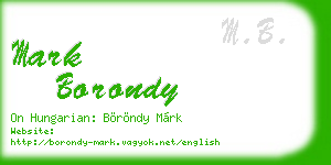 mark borondy business card