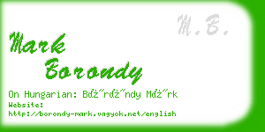 mark borondy business card